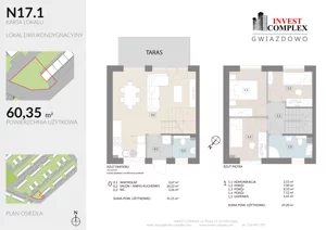 4 pokoje, mieszkanie 60,35 m², parter, oferta nr N17/1, Osiedle Gwiazdowo, Kostrzyn, Gwiazdowo, ul. Półwiejska