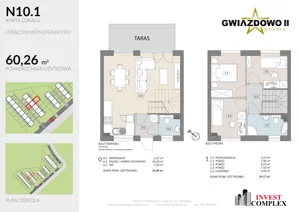 4 pokoje, mieszkanie 60,35 m², parter, oferta nr N10.1, Osiedle Gwiazdowo II, Kostrzyn, Gwiazdowo, ul. Półwiejska