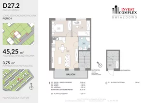 3 pokoje, mieszkanie 49,00 m², parter, oferta nr D27/2, Osiedle Gwiazdowo, Kostrzyn, Gwiazdowo, ul. Półwiejska