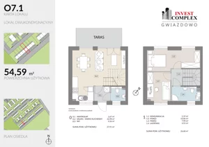 3 pokoje, mieszkanie 54,59 m², parter, oferta nr O7/1, Osiedle Gwiazdowo, Kostrzyn, Gwiazdowo, ul. Półwiejska