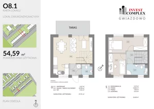 3 pokoje, mieszkanie 54,59 m², parter, oferta nr O8/1, Osiedle Gwiazdowo, Kostrzyn, Gwiazdowo, ul. Półwiejska