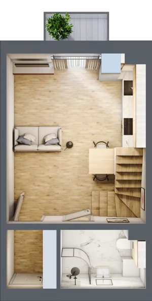 2 pokoje, apartament 43,77 m², piętro 1, oferta nr JASTRZEBIA.GORA.M3, Porto Mare, Mechelinki, ul. Zatokowa