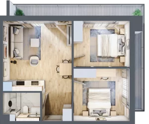 3 pokoje, apartament inwestycyjny 53,09 m², piętro 2, oferta nr B_2_1, Anchoria Holiday, Mechelinki, ul. Wielopole 36