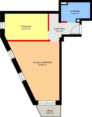 2 pokoje, mieszkanie 46,24 m², parter, oferta nr 2, Szczęśliwicka 41, Warszawa, Ochota, Szczęśliwice, ul. Szczęśliwicka 41