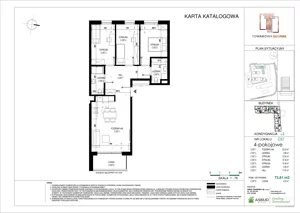 4 pokoje, apartament 73,67 m², piętro 2, oferta nr C.057, Towarowa Square, Warszawa, Wola, Czyste, ul. Towarowa