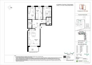 4 pokoje, apartament 73,50 m², piętro 4, oferta nr C.067, Towarowa Square, Warszawa, Wola, Czyste, ul. Towarowa