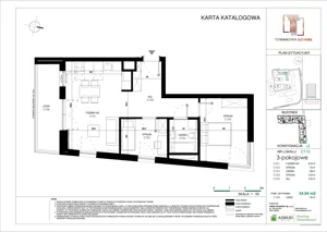 3 pokoje, apartament 54,63 m², piętro 1, oferta nr C.113, Towarowa Square, Warszawa, Wola, Czyste, ul. Towarowa