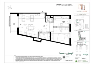3 pokoje, apartament 62,51 m², piętro 1, oferta nr D.002, Towarowa Square, Warszawa, Wola, Czyste, ul. Towarowa