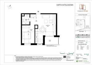 2 pokoje, apartament 44,09 m², piętro 2, oferta nr E.008, Towarowa Square, Warszawa, Wola, Czyste, ul. Towarowa