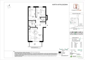 3 pokoje, apartament 69,56 m², piętro 1, oferta nr E.032, Towarowa Square, Warszawa, Wola, Czyste, ul. Towarowa