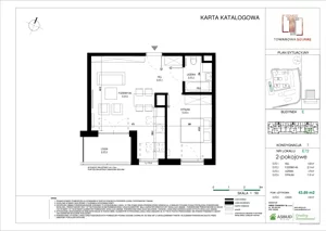 2 pokoje, apartament 43,67 m², piętro 6, oferta nr E.072, Towarowa Square, Warszawa, Wola, Czyste, ul. Towarowa