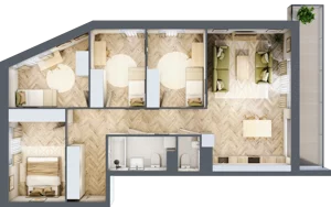 5 pokoi, mieszkanie 88,15 m², piętro 4, oferta nr 04.K2.01, Langiewicza 37, Rzeszów, Śródmieście, ul. Langiewicza 37