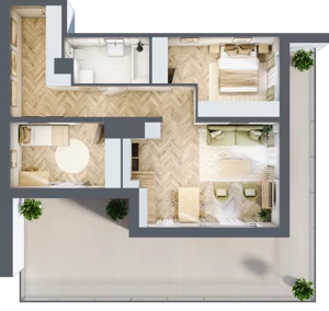 3 pokoje, mieszkanie 65,24 m², piętro 10, oferta nr 10.K2.06, Langiewicza 37, Rzeszów, Śródmieście, ul. Langiewicza 37