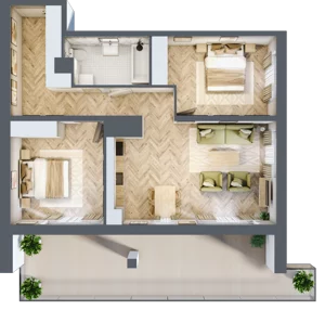 3 pokoje, mieszkanie 72,35 m², piętro 9, oferta nr 09.K2.07, Langiewicza 37, Rzeszów, Śródmieście, ul. Langiewicza 37