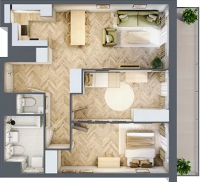 3 pokoje, mieszkanie 69,30 m², piętro 10, oferta nr 10.K2.04, Langiewicza 37, Rzeszów, Śródmieście, ul. Langiewicza 37