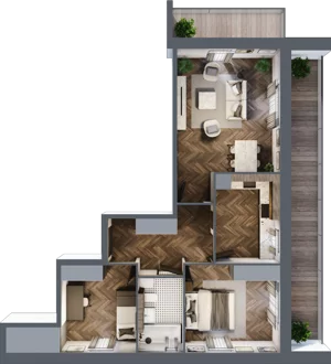 3 pokoje, mieszkanie 68,56 m², parter, oferta nr 25, Osiedle Bulwar, Bartąg, ul. Bartąska