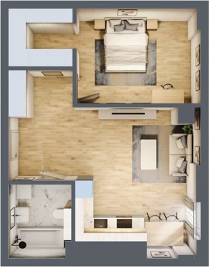 2 pokoje, apartament 54,31 m², piętro 17, oferta nr N107B, Olszynki Park, Rzeszów, Śródmieście, ul. Szopena