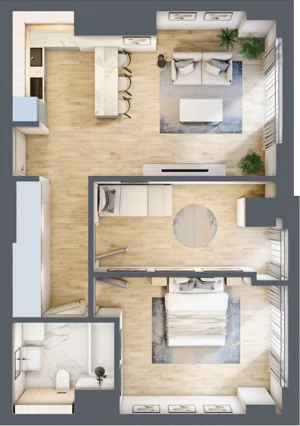 3 pokoje, apartament 60,36 m², piętro 4, oferta nr W8, Olszynki Park, Rzeszów, Śródmieście, ul. Szopena