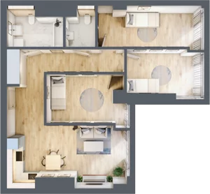 4 pokoje, apartament 79,24 m², piętro 15, oferta nr W83, Olszynki Park, Rzeszów, Śródmieście, ul. Szopena