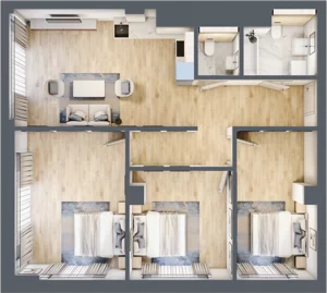4 pokoje, apartament 86,66 m², piętro 19, oferta nr W113, Olszynki Park, Rzeszów, Śródmieście, ul. Szopena