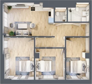 4 pokoje, mieszkanie 84,64 m², piętro 20, oferta nr W119, Olszynki Park, Rzeszów, Śródmieście, ul. Szopena