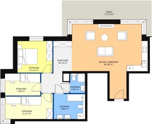 4 pokoje, mieszkanie 91,38 m², piętro 5, oferta nr B-5-48, Rezydencja Góra Kalwaria, Góra Kalwaria, Moczydłów, ul. Długa