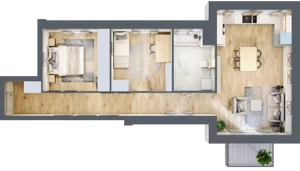 3 pokoje, mieszkanie 68,39 m², piętro 1, oferta nr 1_11, Rezydencja Góra Kalwaria Budynek C, Góra Kalwaria, Moczydłów, ul. Długa