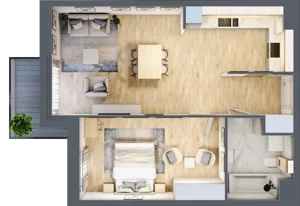 2 pokoje, mieszkanie 56,02 m², piętro 2, oferta nr 2_28, Rezydencja Góra Kalwaria Budynek C, Góra Kalwaria, Moczydłów, ul. Długa