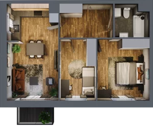 3 pokoje, mieszkanie 57,10 m², piętro 1, oferta nr 1/14, Rezydencja Góra Kalwaria Budynek D, Góra Kalwaria, Moczydłów, ul. Długa