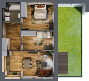 3 pokoje, mieszkanie 57,20 m², parter, oferta nr 0/2, Rezydencja Góra Kalwaria Budynek D, Góra Kalwaria, Moczydłów, ul. Długa