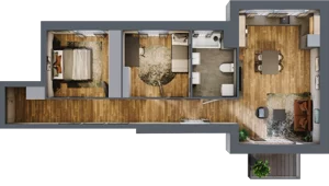 3 pokoje, mieszkanie 69,17 m², piętro 2, oferta nr 2/21, Rezydencja Góra Kalwaria Budynek D, Góra Kalwaria, Moczydłów, ul. Długa