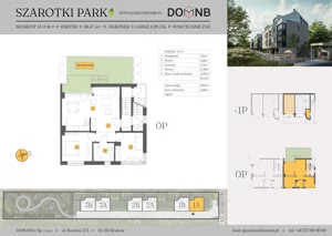 3 pokoje, mieszkanie 56,47 m², parter, oferta nr 1A-M1, Szarotki Park, Kraków, Prądnik Biały, Bronowice Wielkie, ul. Szarotki 27