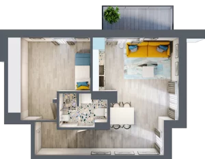 2 pokoje, mieszkanie 42,11 m², piętro 4, oferta nr M24, Apartamenty Serene , Kielce, KSM, ul. Zagórska