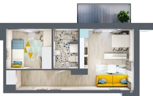 2 pokoje, mieszkanie 32,80 m², piętro 2, oferta nr M12, Apartamenty Serene , Kielce, KSM, ul. Zagórska