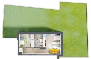 2 pokoje, mieszkanie 32,74 m², parter, oferta nr M4, Apartamenty Serene , Kielce, KSM, ul. Zagórska