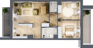 3 pokoje, mieszkanie 62,10 m², piętro 2, oferta nr M155, Nałęczowska - etap II, Lublin, Szerokie, ul. Nałęczowska 67