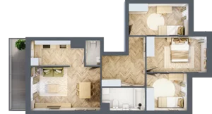 4 pokoje, mieszkanie 73,89 m², piętro 1, oferta nr M150, Nałęczowska - etap II, Lublin, Szerokie, ul. Nałęczowska 67