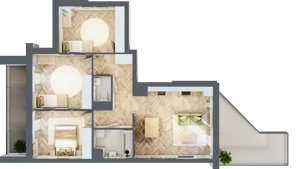 4 pokoje, mieszkanie 72,64 m², piętro 1, oferta nr M135, Nałęczowska - etap II, Lublin, Szerokie, ul. Nałęczowska 67