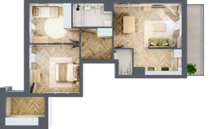 3 pokoje, mieszkanie 65,16 m², piętro 3, oferta nr M119, Nałęczowska - etap II, Lublin, Szerokie, ul. Nałęczowska 67