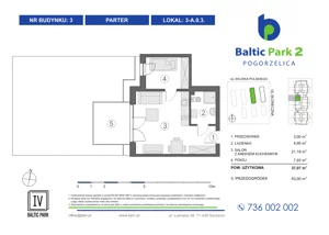 2 pokoje, apartament inwestycyjny 36,75 m², piętro 2, oferta nr 4-A.2.1, Baltic Park 2 - Etap III, Pogorzelica, ul. Wojska Polskiego