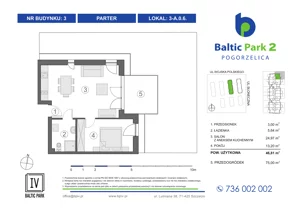 2 pokoje, apartament inwestycyjny 75,00 m², parter, oferta nr 3-A.0.6, Baltic Park 2 - Etap III, Pogorzelica, ul. Wojska Polskiego
