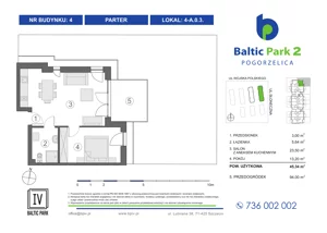 2 pokoje, apartament inwestycyjny 45,34 m², parter, oferta nr 4-A.0.3, Baltic Park 2 - Etap III, Pogorzelica, ul. Wojska Polskiego