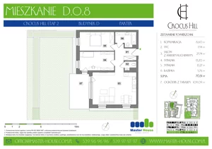 3 pokoje, mieszkanie 73,73 m², piętro 1, oferta nr A.1.1, Crocus Hill, Szczecin, Śródmieście, Śródmieście Północ, ul. Jerzego Janosika 2, 2A, 3, 3A