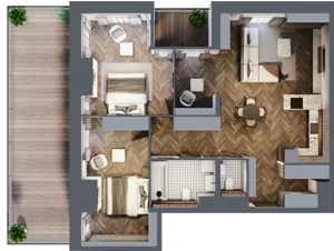3 pokoje, apartament 88,61 m², piętro 7, oferta nr 55, Kopalniana 1, Katowice, Bogucice, ul. Kopalniana 1