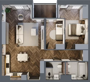 3 pokoje, apartament 75,13 m², piętro 5, oferta nr 44, Kopalniana 1, Katowice, Bogucice, ul. Kopalniana 1