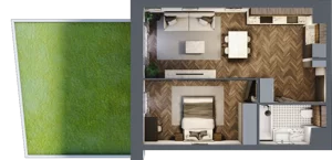 2 pokoje, apartament 44,41 m², parter, oferta nr 2, Kopalniana 1, Katowice, Bogucice, ul. Kopalniana 1