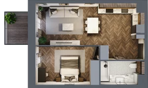 2 pokoje, apartament 44,54 m², piętro 1, oferta nr 5, Kopalniana 1, Katowice, Bogucice, ul. Kopalniana 1