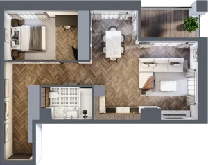 2 pokoje, apartament 55,70 m², piętro 4, oferta nr 35, Kopalniana 1, Katowice, Bogucice, ul. Kopalniana 1