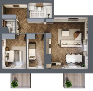 3 pokoje, apartament 62,80 m², piętro 6, oferta nr 47, Kopalniana 1, Katowice, Bogucice, ul. Kopalniana 1