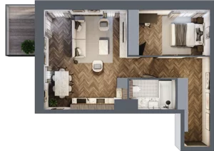 2 pokoje, apartament 56,96 m², piętro 4, oferta nr 33, Kopalniana 1, Katowice, Bogucice, ul. Kopalniana 1